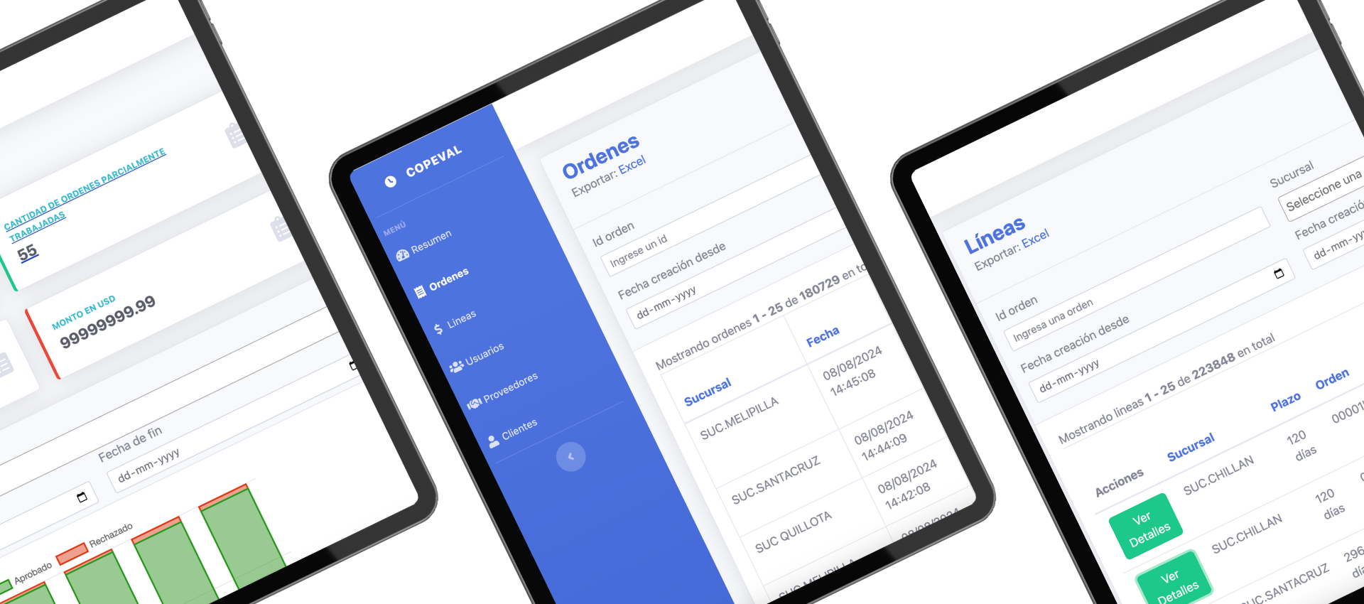 Vista en tablets de Solución para gestión de ventas especiales.